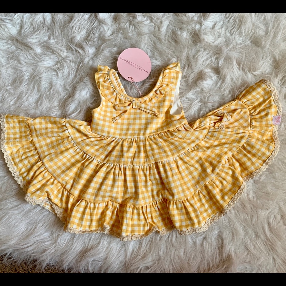 NWT Sweethoney 6m yellow gingham dress